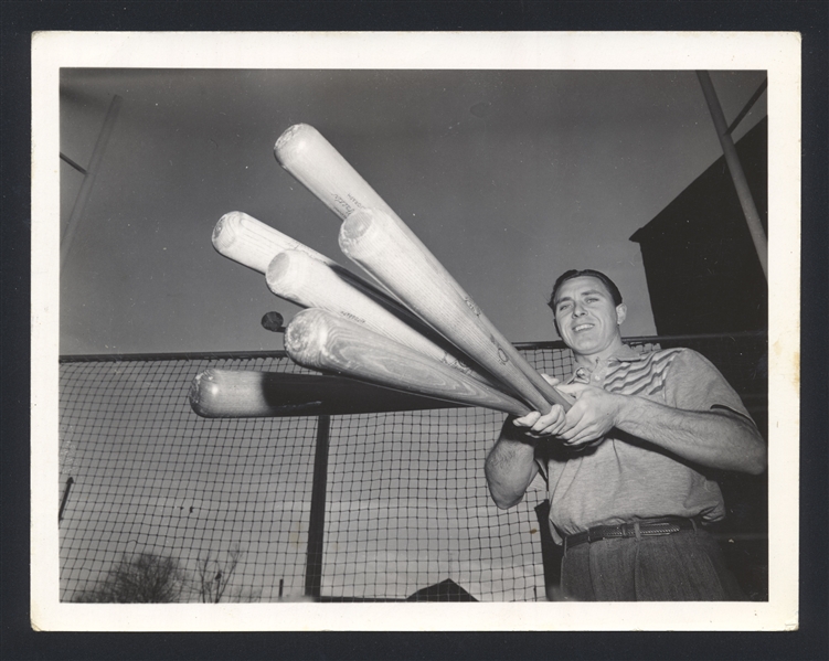 1952 GIL HODGES & Game-Used Bats Original Photo by Barney Stein Brooklyn Dodgers