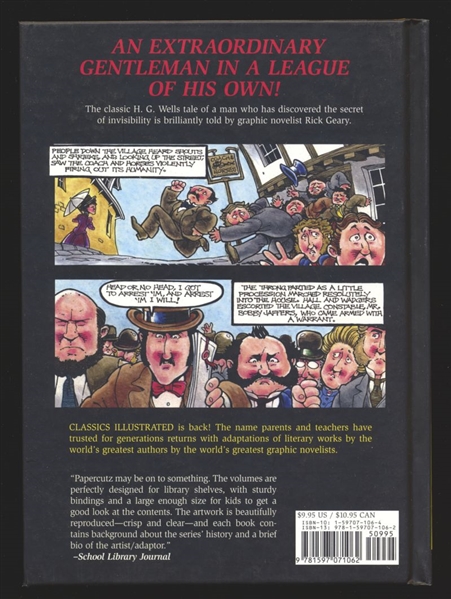 Classics Illustrated V2: The Invisible Man HC NM 2008 Papercutz Comic Book