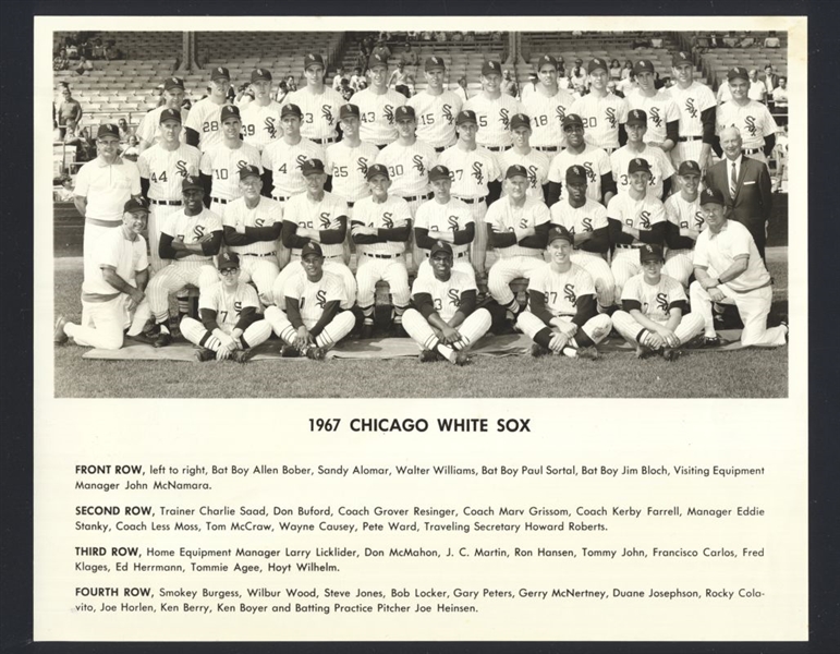 1967 Chicago White Sox Original Team Photo HOYT WILHELM ROCKY COLAVITO KEN BOYER