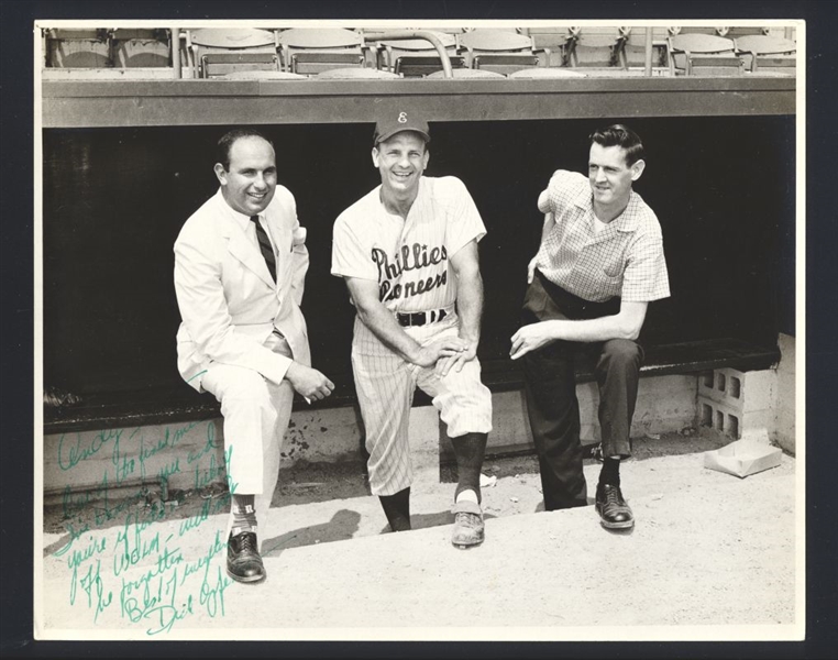 ANDY SEMINICK & DICK O. Radio Elmira / Phillies Pioneers SIGNED Original Photo