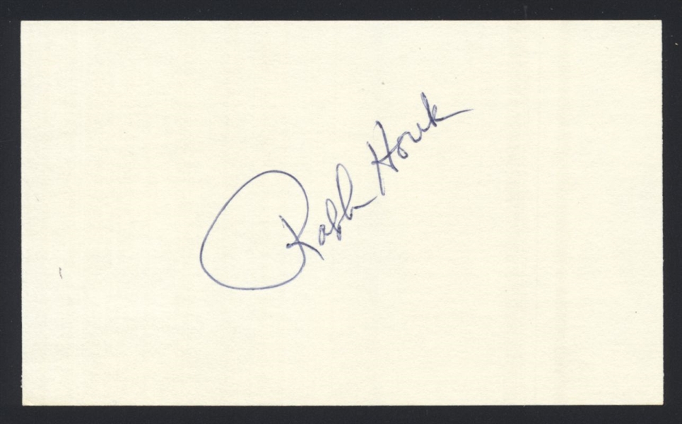RALPH HOUK SIGNED 3x5 Index Card (d.2010) 1947 1952 Yankees Tigers Red Sox