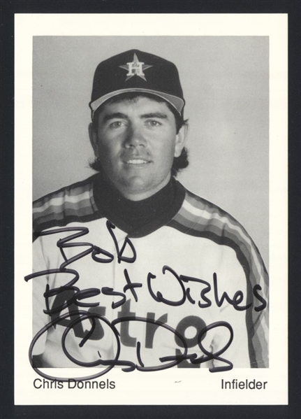 CHRIS DONNELS ca 1990s Houston Astros SIGNED Photo Team Issued 