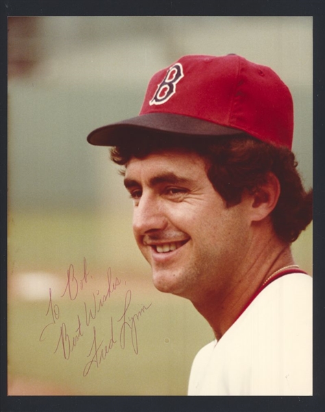 FRED LYNN 1977-78 Boston Red Sox SIGNED Photo 