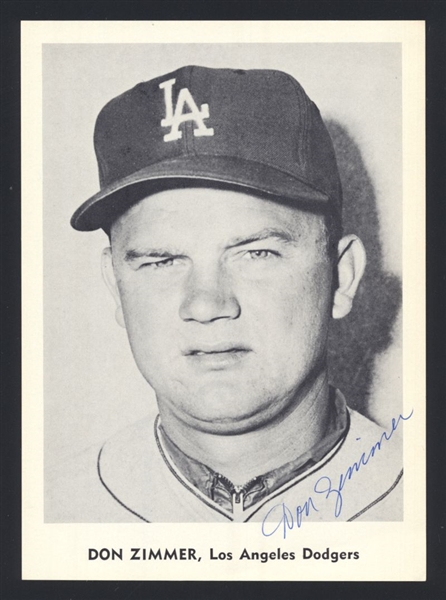 DON ZIMMER 1963 Los Angeles Dodgers SIGNED Photo Team Issued (d.2014)