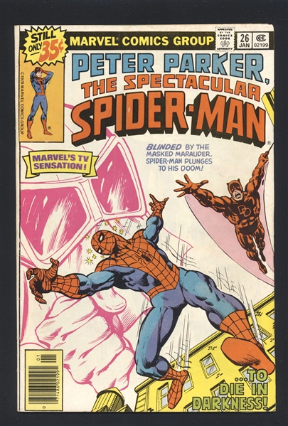 The Spectacular Spider-Man #26 VG 1979 Marvel Daredevil App Comic Book