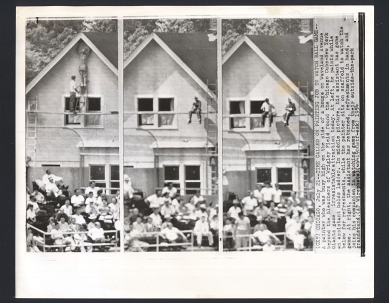 Lot of (2) 1950s Cubs CAL NEEMAN, FRANK DASCOLI & PAINTERS News Wire Photos