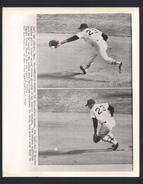 Lot of (2) 1962 Dodgers JIM PENDLETON, ED ROEBUCK & RON FAIRLY News Wire Photos