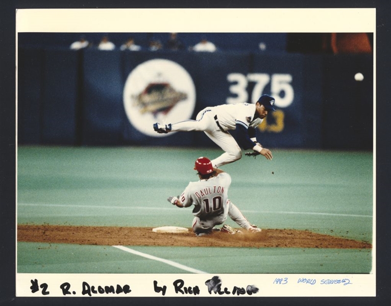 Lot of (2) 1993 World Series ROBERTO ALOMAR vs DARREN DAULTON Original Photos