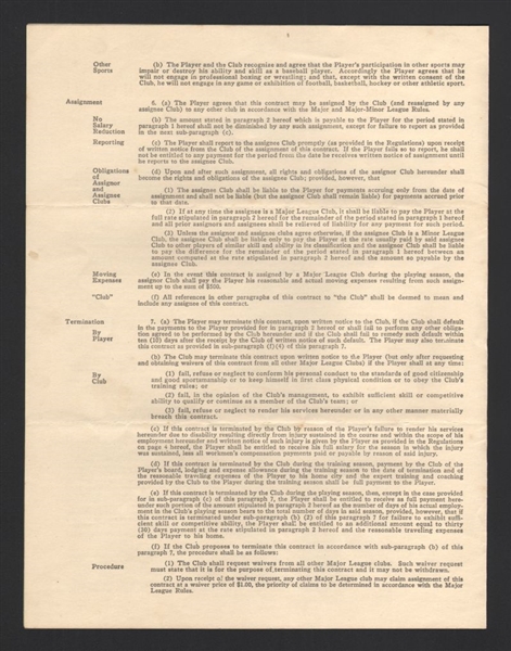 1949 ANDY SEMINICK Uniform Player's Contract Philadelphia Phillies SIGNED