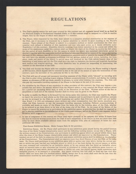1949 ANDY SEMINICK Uniform Player's Contract Philadelphia Phillies SIGNED