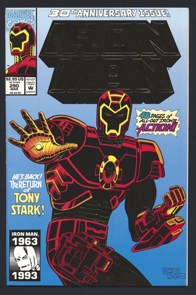 Iron Man #290 VF 1993 Marvel Embossed Foil Cover Comic Book