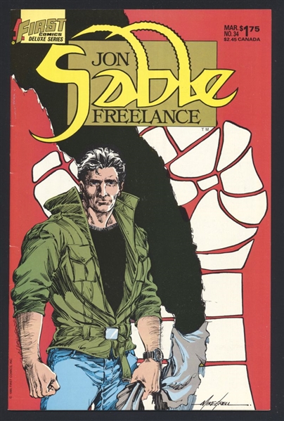 Jon Sable, Freelance #34 VF 1986 First Mike Grell Comic Book