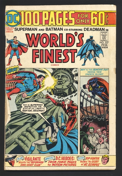 World's Finest Comics #227 G Batman Superman Deadman 1975 DC Comic Book