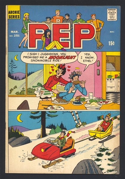Pep #251 FN Snow Machine Cover 1971 Archie Comic Book