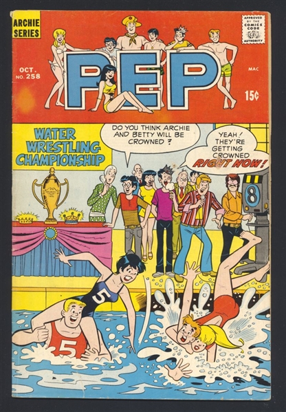 Pep #258 VG Dan DeCarlo Swimsuit Cover 1971 Archie Comic Book