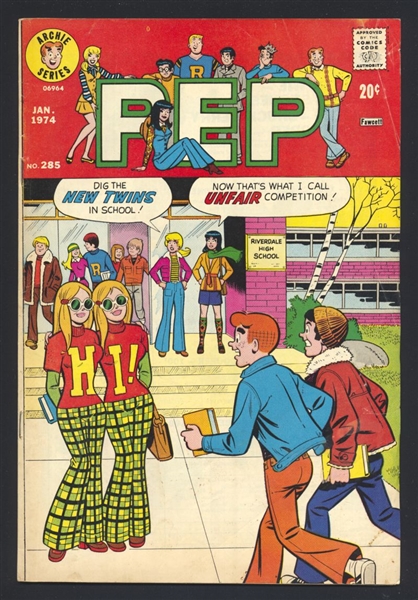 Pep #285 VG Twins Cover 1974 Archie Comic Book