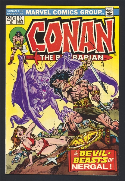 Conan the Barbarian #30 FVF John Buscema 1973 Marvel Comic Book