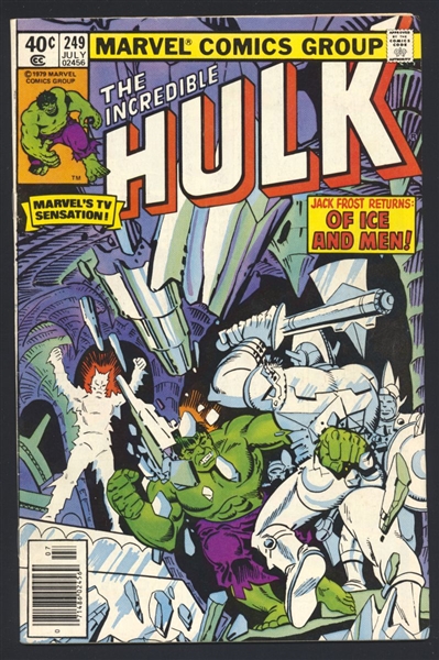 Incredible Hulk #249 GVG NEWSSTAND vs Jack Frost 1980 Marvel Comic Book