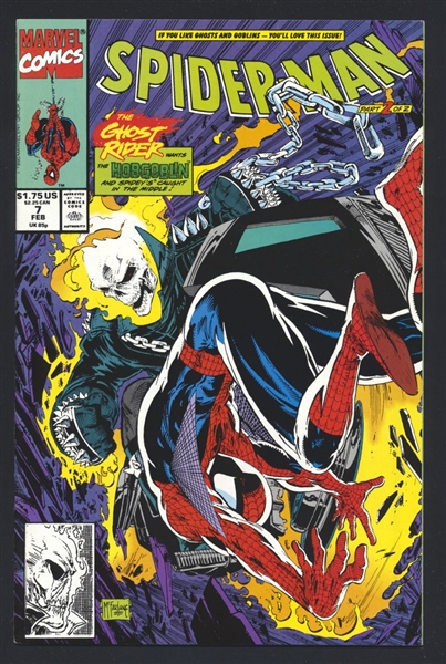 Spider-Man #7 VF/NM Ghost Rider Todd McFarlane 1991 Marvel Comic Book