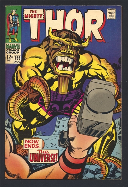 Thor #155 FVF 2nd Mangog Jack Kirby 1968 Marvel Comic Book