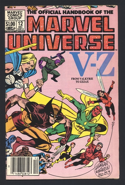 Official Handbook of the Marvel Universe (V1) #12 FN NEWSSTAND Valkyrie to Zzzax