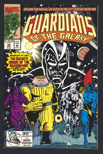 Guardians of the Galaxy #26 VF Origin Issue 1992 Marvel Comic Book