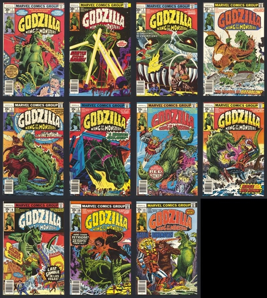 Godzilla RUN #1-11 VF/NM King of the Monsters 1977 Marvel Comic Book