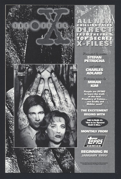 The X-Files Ash #1 NM Special Ashcan Edition 1995 Topps Comic Book