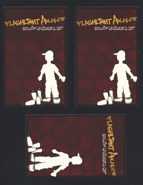 Lot of (3) FLASHLIGHT ARCADE The Art of Blacking Out Original Promo Stickers