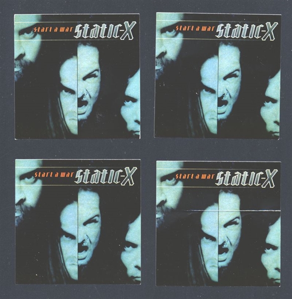 Lot of (4) STATIC-X Start A War Original Promo Stickers INDUSTRIAL METAL BAND