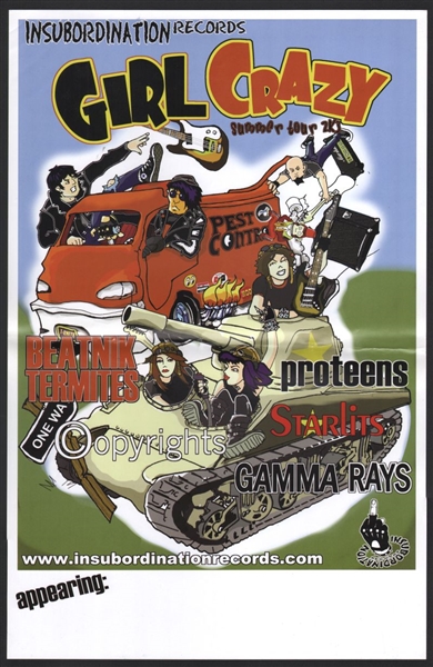 Girl Crazy Summer Tour 2K3 Original Promo Poster BEATNIKS PROTEENS GAMMA RAYS