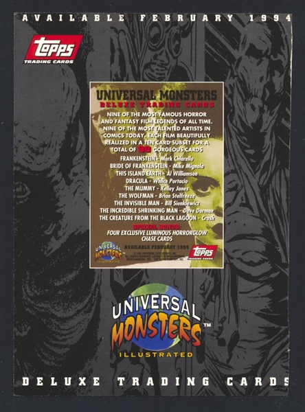 1994 Topps UNIVERSAL MONSTERS ILLUSTRATED Promo Mignola Frankenstein, The Bride 
